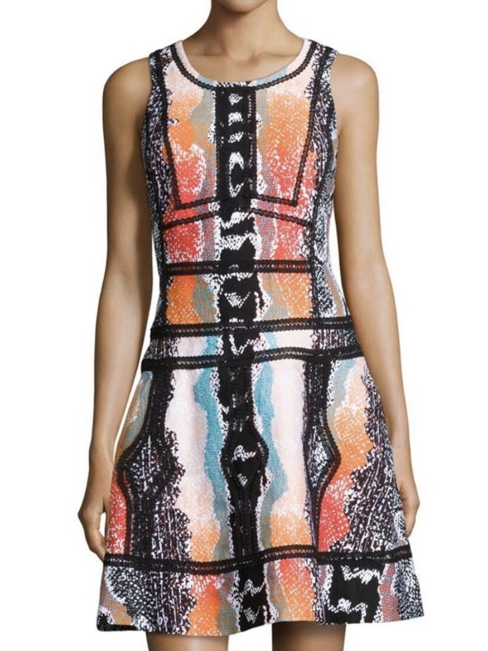 NWT Diane Von Furstenberg Margot Fit Flare Snake Print Dress 6